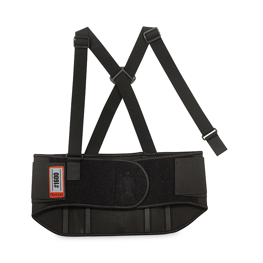 ergodyne ProFlex 1600 Standard Elastic Back Support Brace, Small, 25" to 30" Waist, Black (EGO11102)