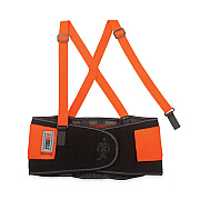 ergodyne ProFlex 100HV Economy Hi-Vis Spandex Back Support Brace, X-Small, 20" to 25" Waist, Black/Orange (EGO11881)