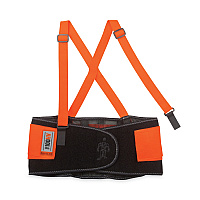ergodyne ProFlex 100HV Economy Hi-Vis Spandex Back Support Brace, X-Small, 20" to 25" Waist, Black/Orange (EGO11881)
