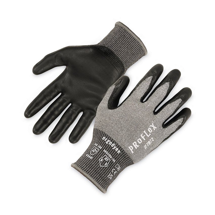 ergodyne ProFlex 7072 ANSI A7 Nitrile-Coated CR Gloves, Gray, Small, 12 Pairs/Pack (EGO10302)