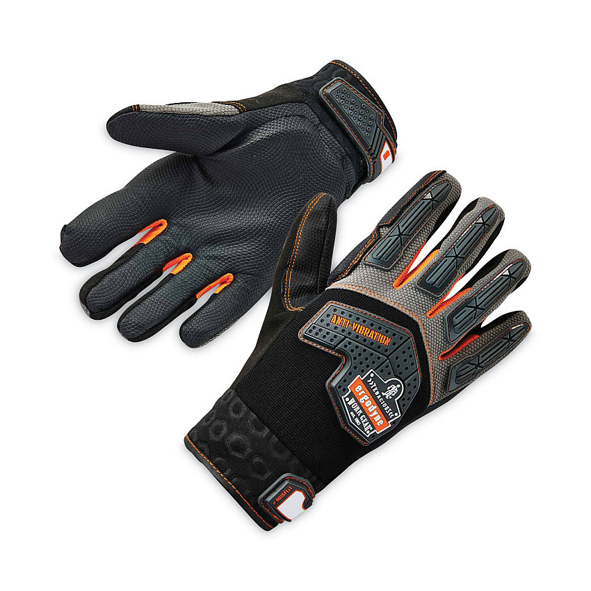 ergodyne ProFlex 9015F(x) Certified Anti-Vibration Gloves and Dorsal Protection, Black, X-Large, Pair (EGO17305)