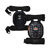 ergodyne ProFlex 344 Injected Gel Knee Pads With Comfort Straps, Short Cap, Buckle Closure, Black, Pair (EGO18444)