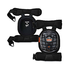 ergodyne ProFlex 344 Injected Gel Knee Pads With Comfort Straps, Short Cap, Buckle Closure, Black, Pair (EGO18444)