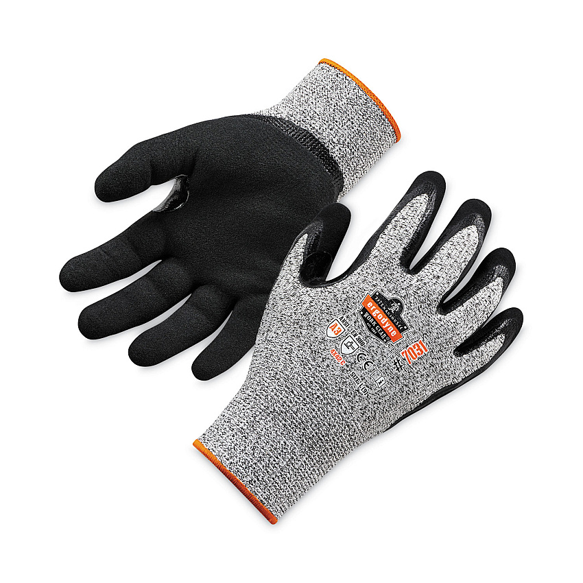 ergodyne ProFlex 7031 ANSI A3 Nitrile-Coated CR Gloves, Gray, Large, 144 Pairs/Carton (EGO17884)