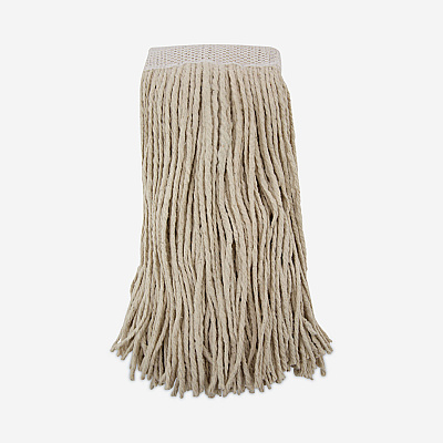 Boardwalk Mop Head, Premium Saddleback Head, Cotton Fiber, 24 oz, White, 12/Carton (BWK324C)