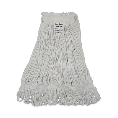 Boardwalk Pro Loop Web/Tailband Wet Mop Head, Rayon, #24 Size, White, 12/Carton (BWK4024RCT)