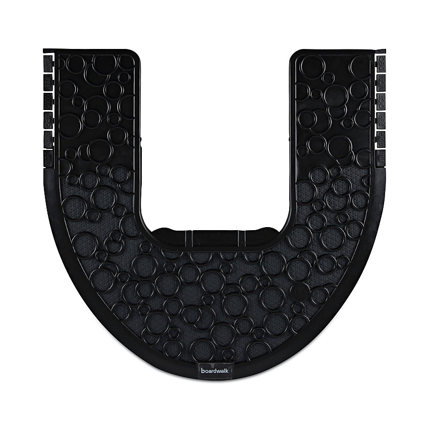 Boardwalk Commode Mat 2.0, Rubber, 22 x 22, Black, 6/Carton (BWKCMBB)