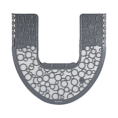 Boardwalk Commode Mat 2.0, Rubber, 22 x 22, Gray/White, 6/Carton (BWKCMGW)