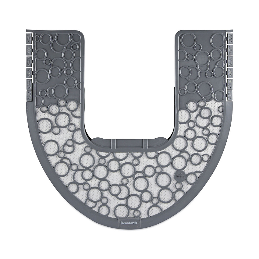 Boardwalk Commode Mat 2.0, Rubber, 22 x 22, Gray/White, 6/Carton (BWKCMGW)