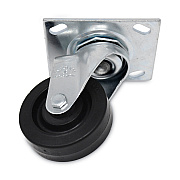 Rubbermaid Commercial Replacement Plate Casters, Rigid Mount Plate, 3.5" Rubber Wheel, Black (FG1005L40000)