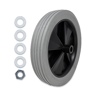Rubbermaid Commercial Tilt Truck Wheels, 300 lb Weight Capacity, 12" Wheel, Gray (FG1011L10000)