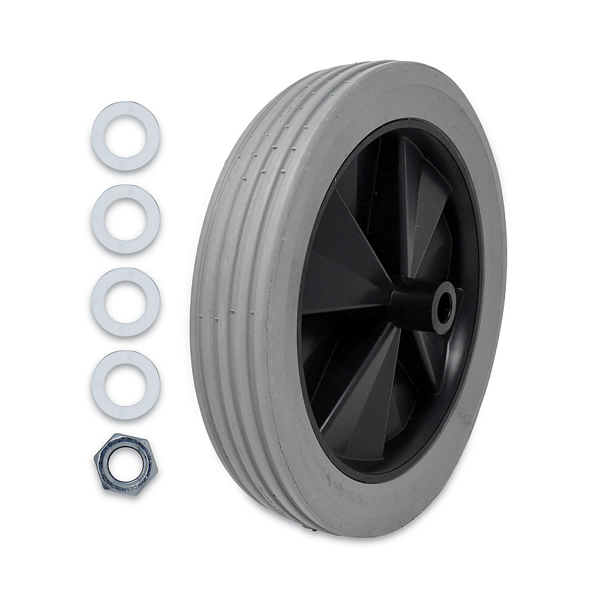 Rubbermaid Commercial Tilt Truck Wheels, 300 lb Weight Capacity, 12" Wheel, Gray (FG1011L10000)