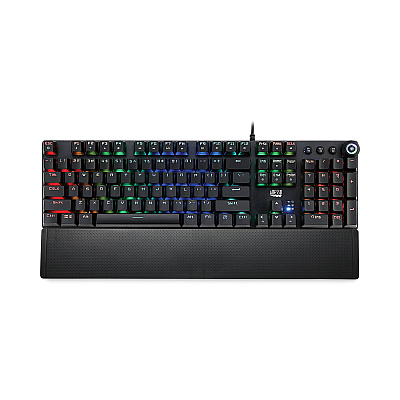 Adesso RGB Programmable Mechanical Gaming Keyboard with Detachable Magnetic Palmrest, 108 Keys, Black (ADEAKB650EB)