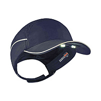 ergodyne Skullerz 8965 Lightweight Bump Cap Hat with LED Lighting, Short Brim, Navy (EGO23338)