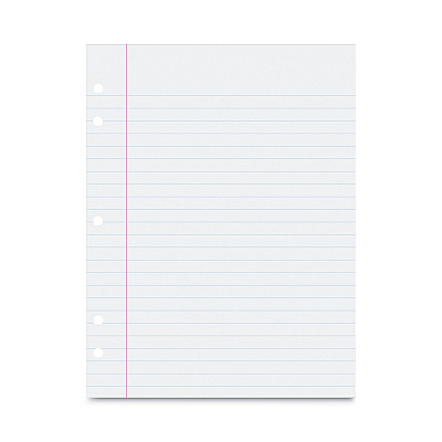Pacon Composition Paper, 5-Hole, 8 x 10.5, Wide/Legal Rule, 500/Pack (PAC2441)