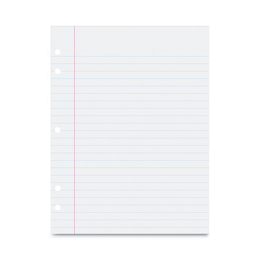 Pacon Composition Paper, 5-Hole, 8 x 10.5, Wide/Legal Rule, 500/Pack (PAC2441)