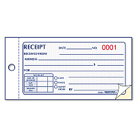 Rediform Small Money Receipt Book, Two-Part Carbonless, 2.75 x 5, 50 Forms Total (RED8L820)