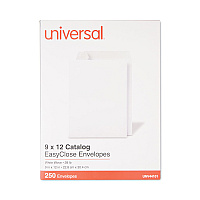 Universal EasyClose Catalog Envelope, #10 1/2, Square Flap, Self-Adhesive Closure, 9 x 12, White, 250/Box (UNV44101)