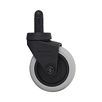 Rubbermaid Commercial Replacement Bayonet-Stem Swivel Casters, Grip Ring Stem, 3" Soft Rubber Wheel, Black (SGSFG7570L20000)
