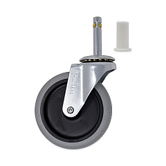 Rubbermaid Commercial Replacement Swivel Bayonet Casters, 4" Wheel, Thermoplastic Rubber, Black (SGSFG3424L60000)