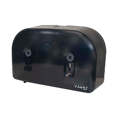 Morcon Tissue Valay Plastic Mini Jumbo Bath Tissue Dispenser, Two Rolls, 9.75 x 15.87 x 5.25, Black (MORVT1003)