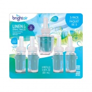 BRIGHT Air Electric Scented Oil Air Freshener Refill, Linen and Spring Breeze, 0.67 oz Bottle, 5/Pack (900669)