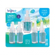 BRIGHT Air Electric Scented Oil Air Freshener Refill, Linen and Spring Breeze, 0.67 oz Bottle, 5/Pack, 6 Pack/Carton (900669CT)