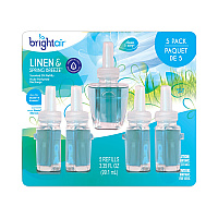 BRIGHT Air Electric Scented Oil Air Freshener Refill, Linen and Spring Breeze, 0.67 oz Bottle, 5/Pack, 6 Pack/Carton (BRI900669CT)
