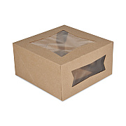 SCT Kraft Window Bakery Boxes, 8 x 8 x 4, Brown, Paper, 150/Carton (SCH24053K)