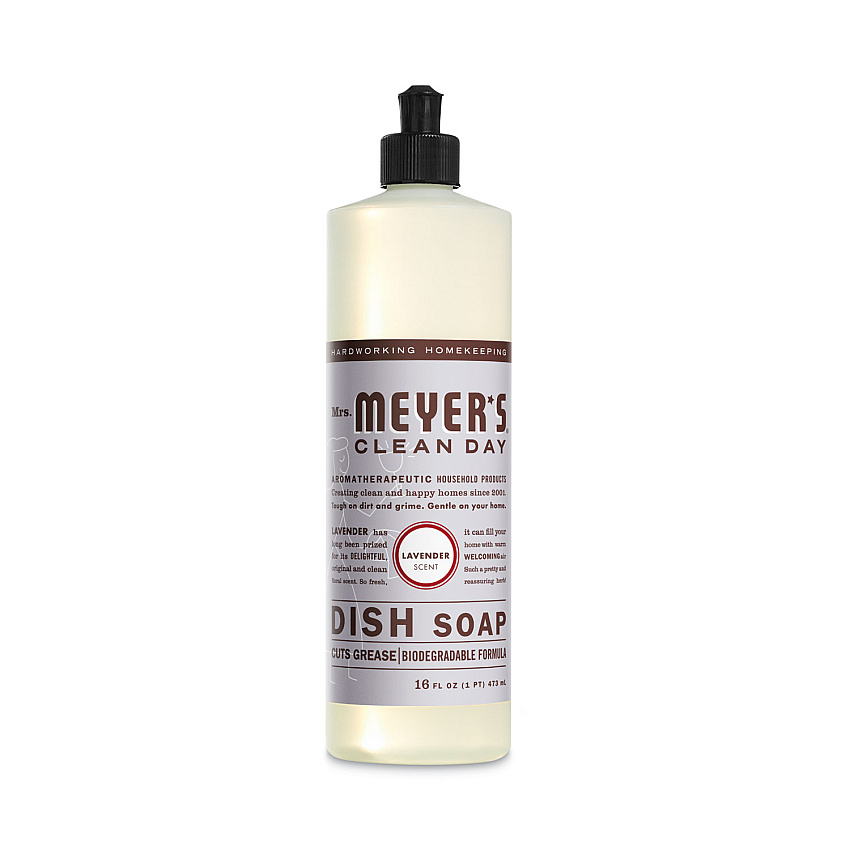 Mrs. Meyer's Dish Soap, Lavender Scent, 16 oz Bottle, 6/Carton (SJN347634)
