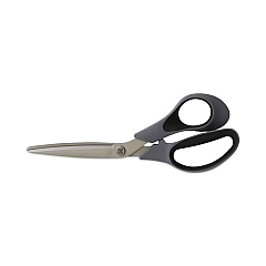 TRU RED Non-Stick Titanium-Coated Scissors, 8" Long, 3.86" Cut Length, Offset Gray/Black Handle, Gun-Metal Gray Blades (TUD24380498)