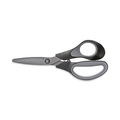 TRU RED Non-Stick Titanium-Coated Scissors, 7" Long, 2.88" Cut Length, Straight Black/Gray Handle, Gun-Metal Gray Blades (TUD24380500)