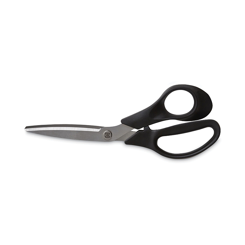 TRU RED Stainless Steel Scissors, 8" Long, 3.58" Cut Length, Offset Black Handle (TUD24380513)