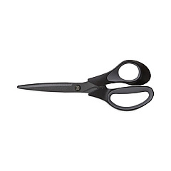 TRU RED Non-Stick Titanium-Coated Scissors, 8" Long, 3.86" Cut Length, Straight Black/Gray Handle, Charcoal Black Blades (TUD24380515)