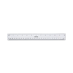 Universal Clear Plastic Ruler, Standard/Metric, 12" Long, Clear (UNV59022)