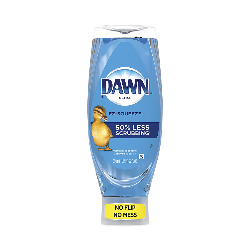 Ultra Liquid Dish Detergent, Dawn Original, Three 22 oz E-Z Squeeze Bottles, 2 Sponges (PGC02367EA)