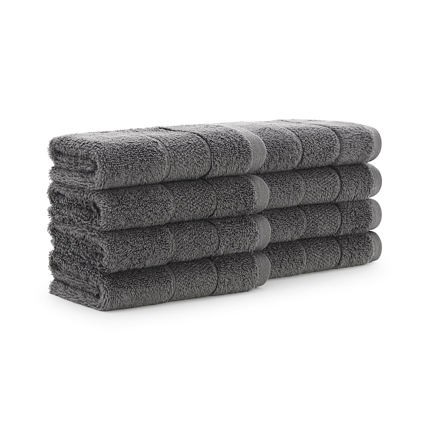 Aston & Arden Solid Turkish Washcloth 13x13 Pewter, Pack Of 8 (PNP-WC-TS1313-175PTR)