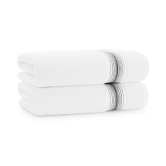 Aston & Arden Turkish Striped Bath Towel 30x60 Pewter, Pack Of 2 (PNP-BT-STT3060-18PTR)