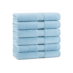 Aston & Arden Egyptian Cotton Hand Towel 16x30 Blue, Pack Of 6 (P-EGYP-1630-BLU)