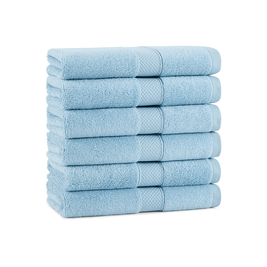 Aston & Arden Egyptian Cotton Hand Towel 16x30 Blue, Pack Of 6 (P-EGYP-1630-BLU)