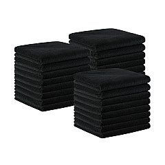 Bck2u Terry Mircofiber Salon Towel 16x27 Black, Pack Of 24 (PNP915109BK)