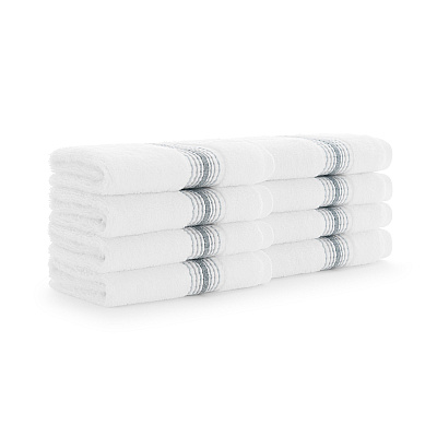 Aston & Arden Turkish Striped Washcloth 13x13 Slate, Pack Of 8 (PNP-WCSTT1313-175SLT)