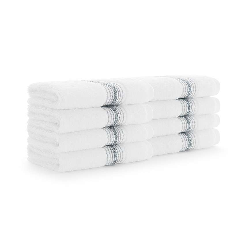 Aston & Arden Turkish Striped Washcloth 13x13 Slate, Pack Of 8 (PNP-WCSTT1313-175SLT)