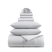 Family Essentials Bed In Bag 7pc - King - Grey, 7 Piece Set (P-BIAB-KG-GY)