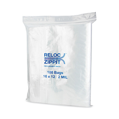 BagCo Zippit Resealable Bags, 2 mil, 10 x 12, Clear, 100 Bags/Pack, 10 Packs/Carton (MGPMGZ2P1012)