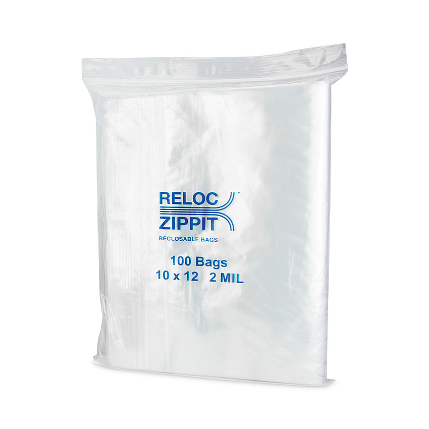BagCo Zippit Resealable Bags, 2 mil, 10 x 12, Clear, 100 Bags/Pack, 10 Packs/Carton (MGPMGZ2P1012)