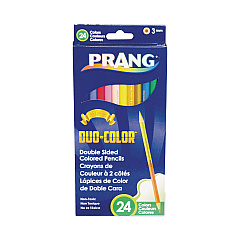 Prang Duo-Color Colored Pencil Sets, 3 mm, 2B, Assorted Lead and Barrel Colors, Dozen (DIX22112)