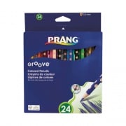 Prang Groove Colored Pencils, 3.3 mm, 2B (#1), Assorted Lead/Barrel Colors, 24/Pack (28124)
