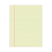 Universal Glue Top Pads, Wide/Legal Rule, 50 Canary-Yellow 8.5 x 11 Sheets, Dozen (UNV22000)