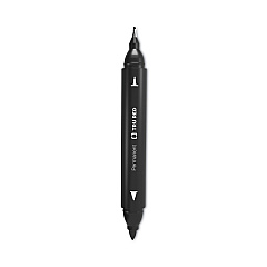 TRU RED Permanent Marker, Pen-Style Twin-Tip, Extra-Fine/Fine Bullet/Needle Tips, Black, 4/Pack (TUD24417735)